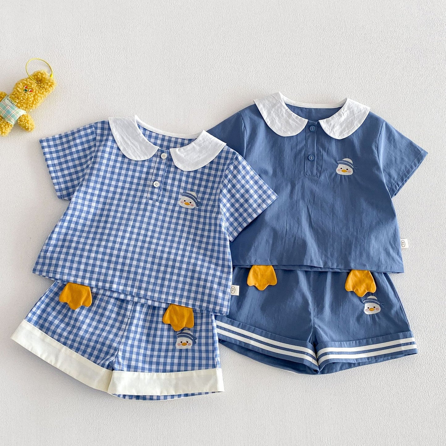 Children's Cartoon Doll Collar Summer Short Sleeve Trendy Embroidery Children's T-shirt