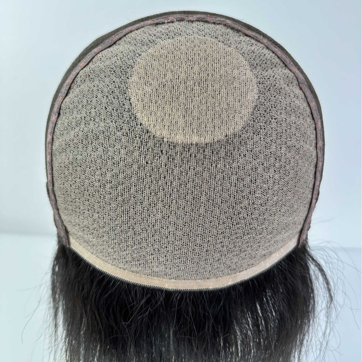Women's Back Stitching Elastic Net Head Cover Human Hand Real Hair Wig