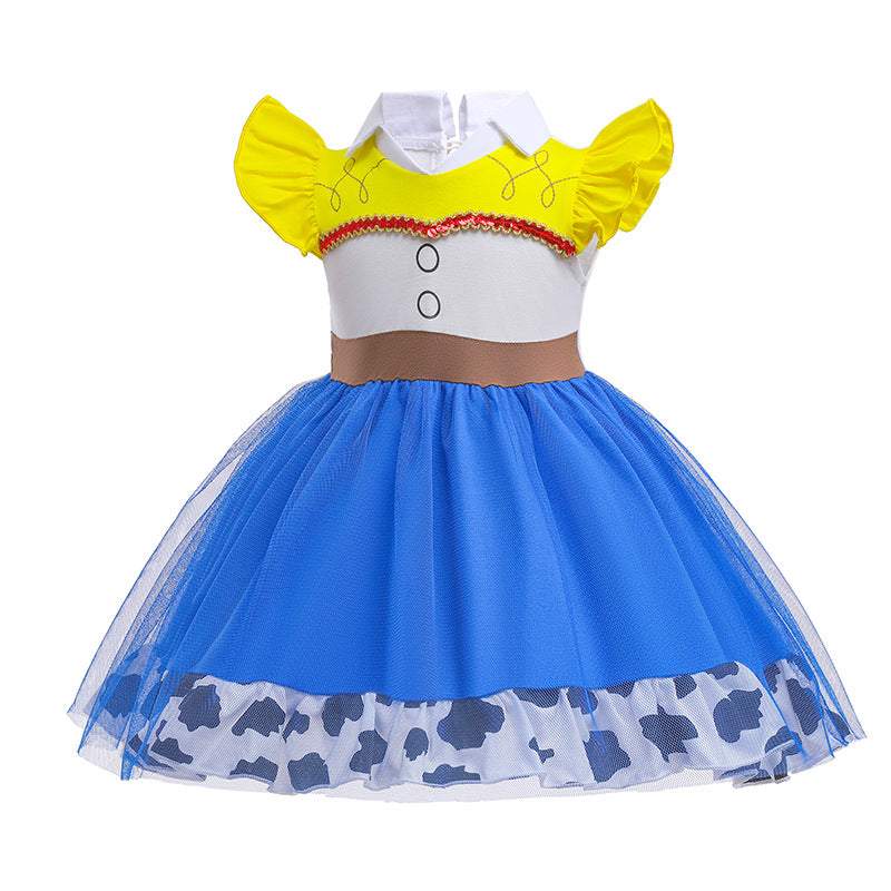 Little Skirt Summer Cotton For Pullover Print Children's Dress