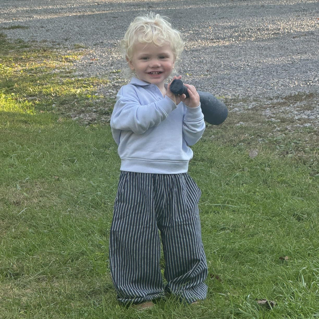 Children's Cotton Linen Stripes Outer Wear Casual Children's Pants