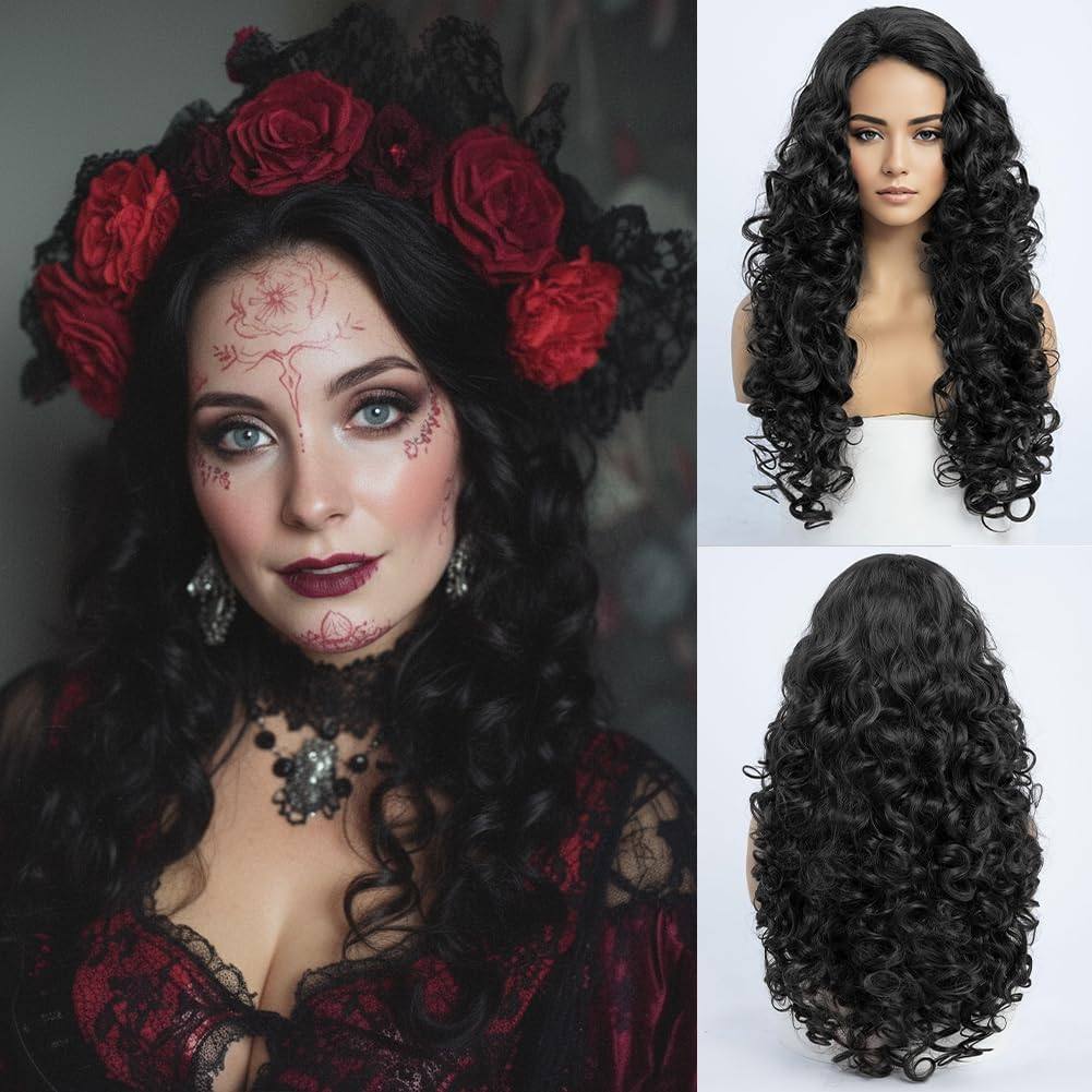Female Curly Hair Princess Small Curve Fluffy Natural Waves Roll Wig Long Curls