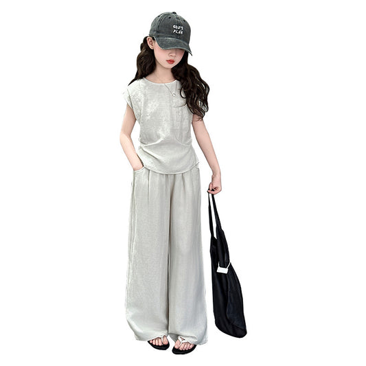 Children's Summer Older Korean Style Wear Match Children's Suit