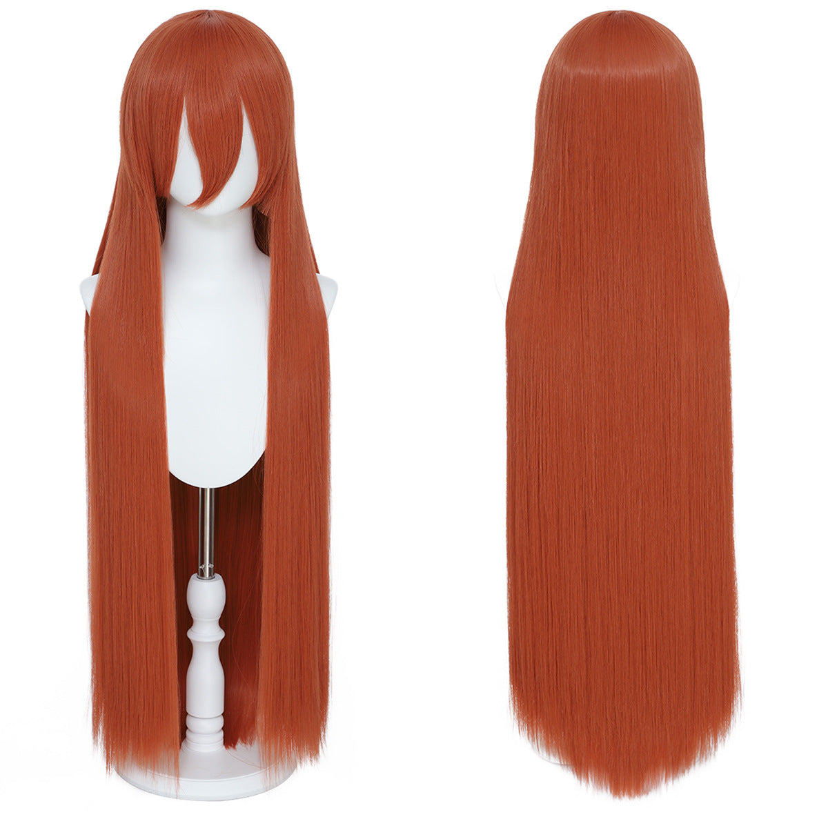 Long Straight Hair Hairpiece Blank Black White Cos Wig