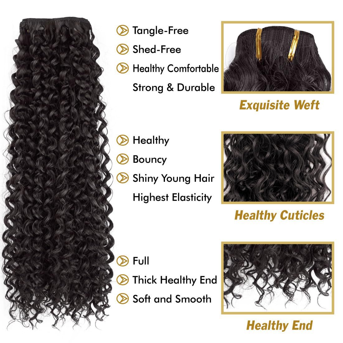 Women's Hair Extension Curler Invisible Seamless Water Ripple Wig Long Curls