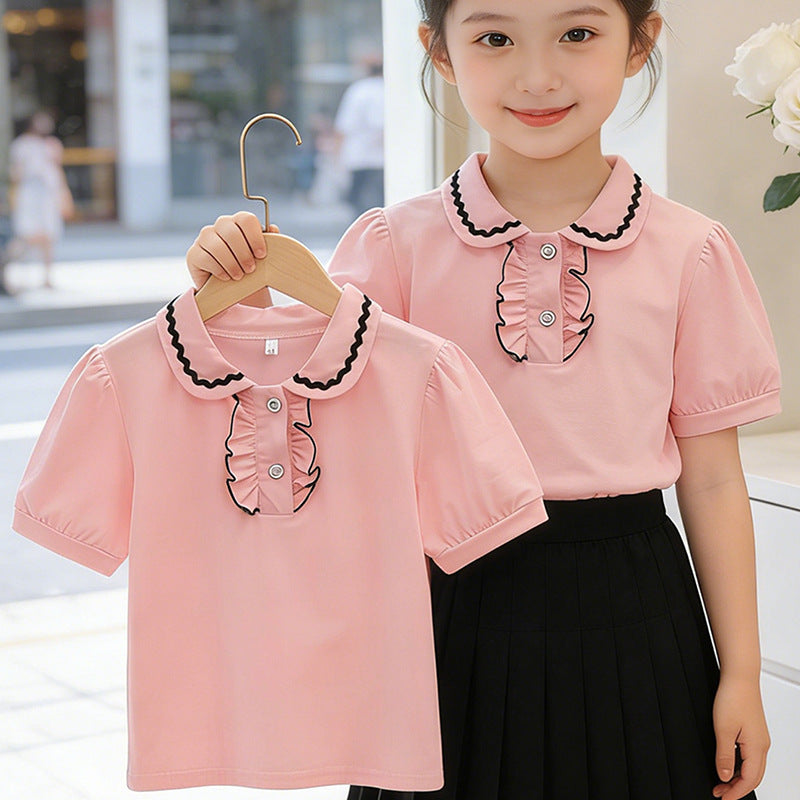 Children's Short-sleeved Summer Thin Polo Collar Top Children's T-shirt