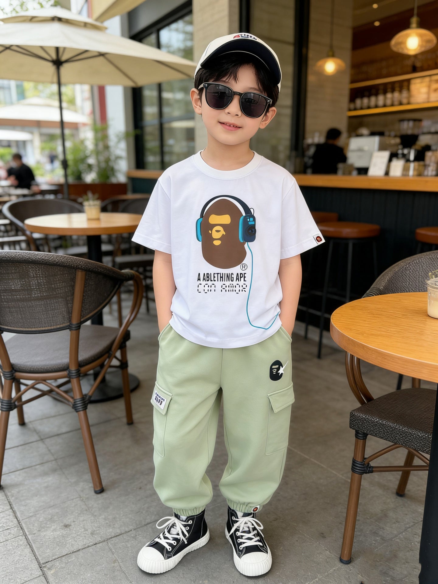 Children's Printed Cartoon Casual Cotton Loose Fashion Korean Style Children's T-shirt