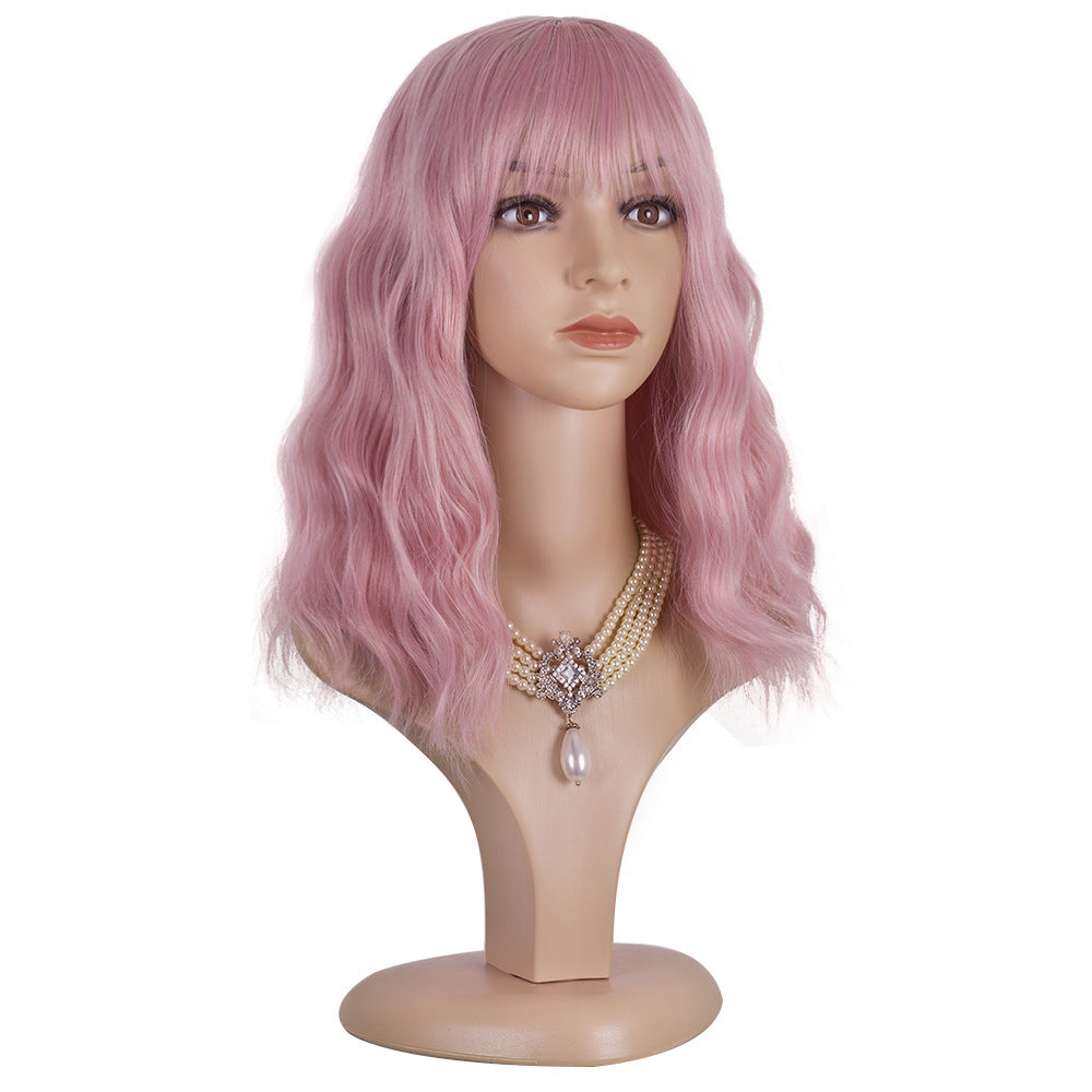 Chemical Fiber Head Cover Color Optional Wig Short Curly Hair