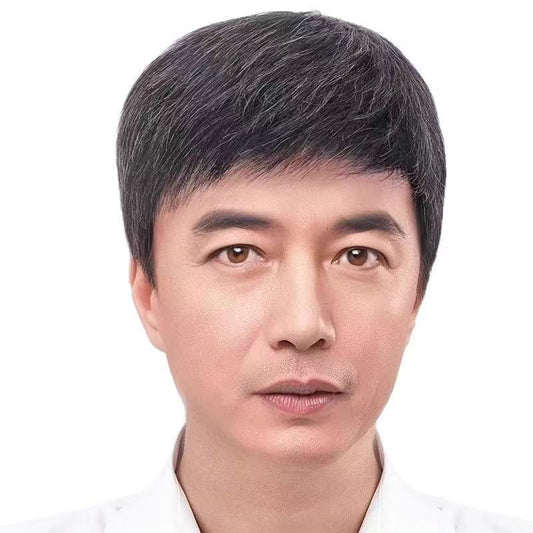 Men's Hair Inch Line Hairpiece Top Replacement Natural Seamless Set Artificial Men's Wig