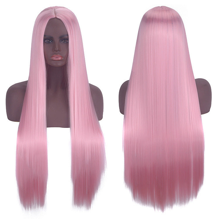 Universal Medium Scalp Black Long Straight Hair Cos Wig