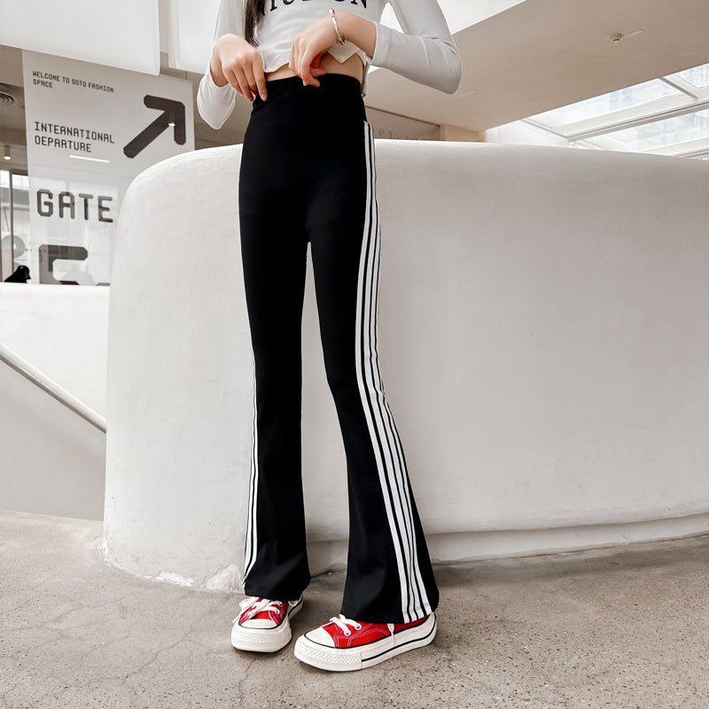 Children's Thin Western Style Fashion Clothing Big Yoga Bottoming Bell-bottom Children's Pants