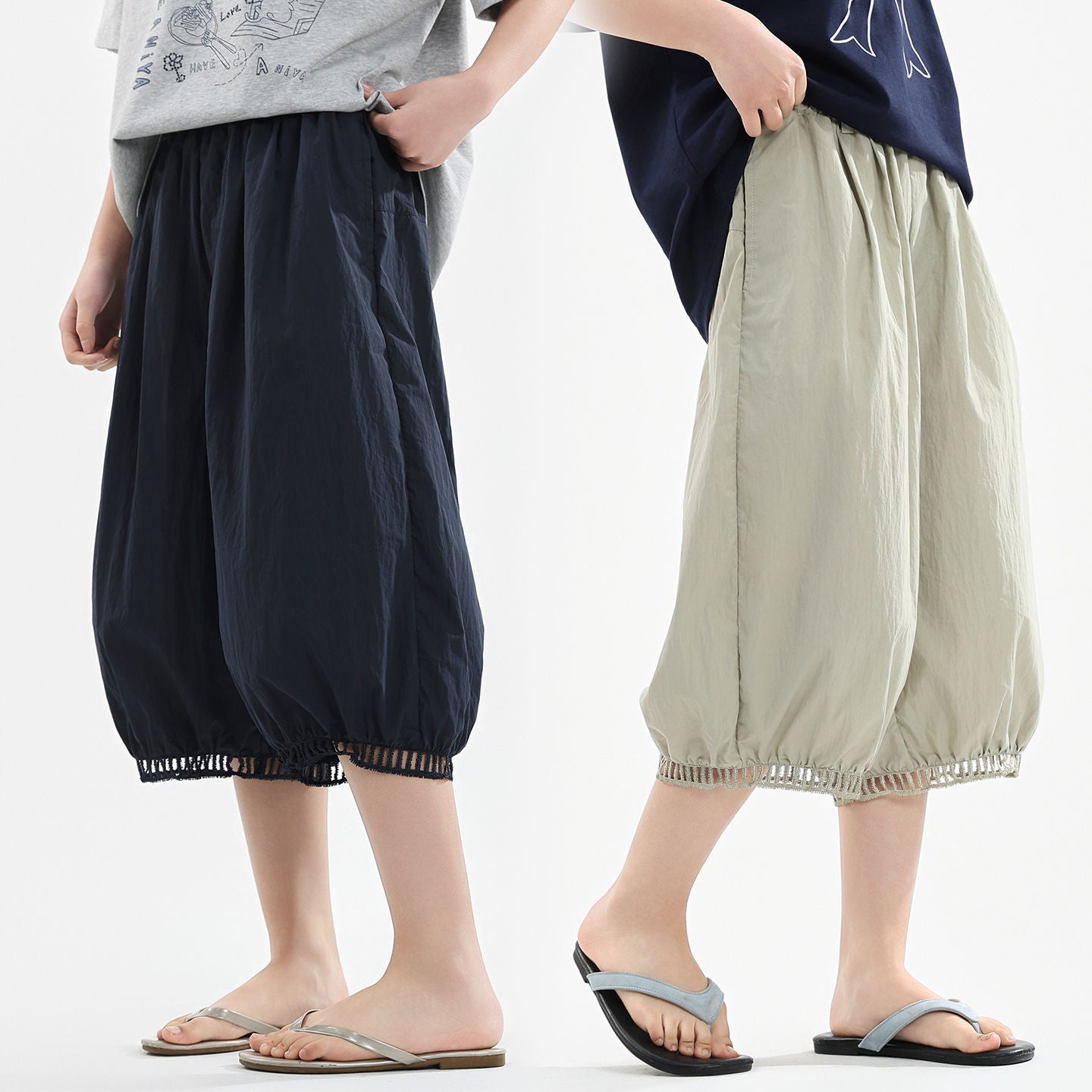Children's Junior High School Cropped Summer Middle Big Large Size Loose Children's Pants