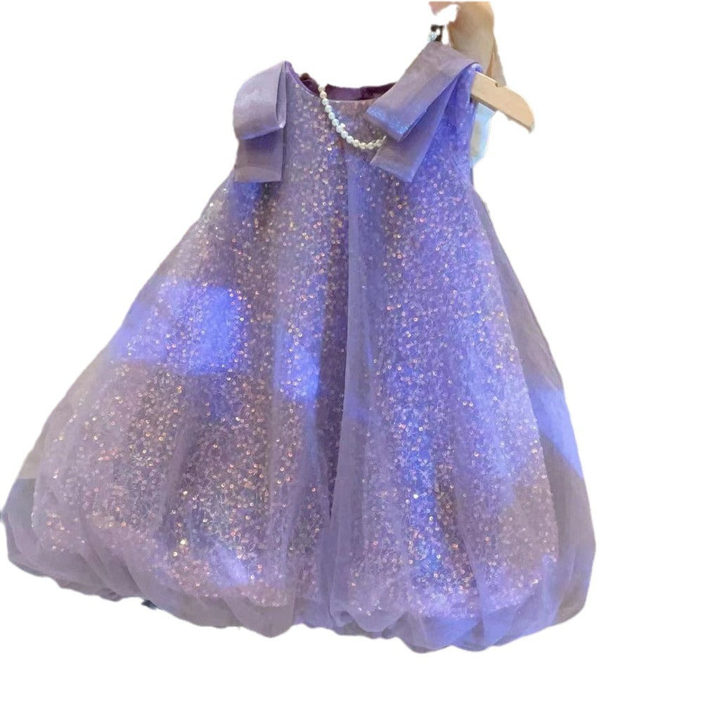 Children's Summer Princess Bud Skirt Sequins Tulle Children's Dress