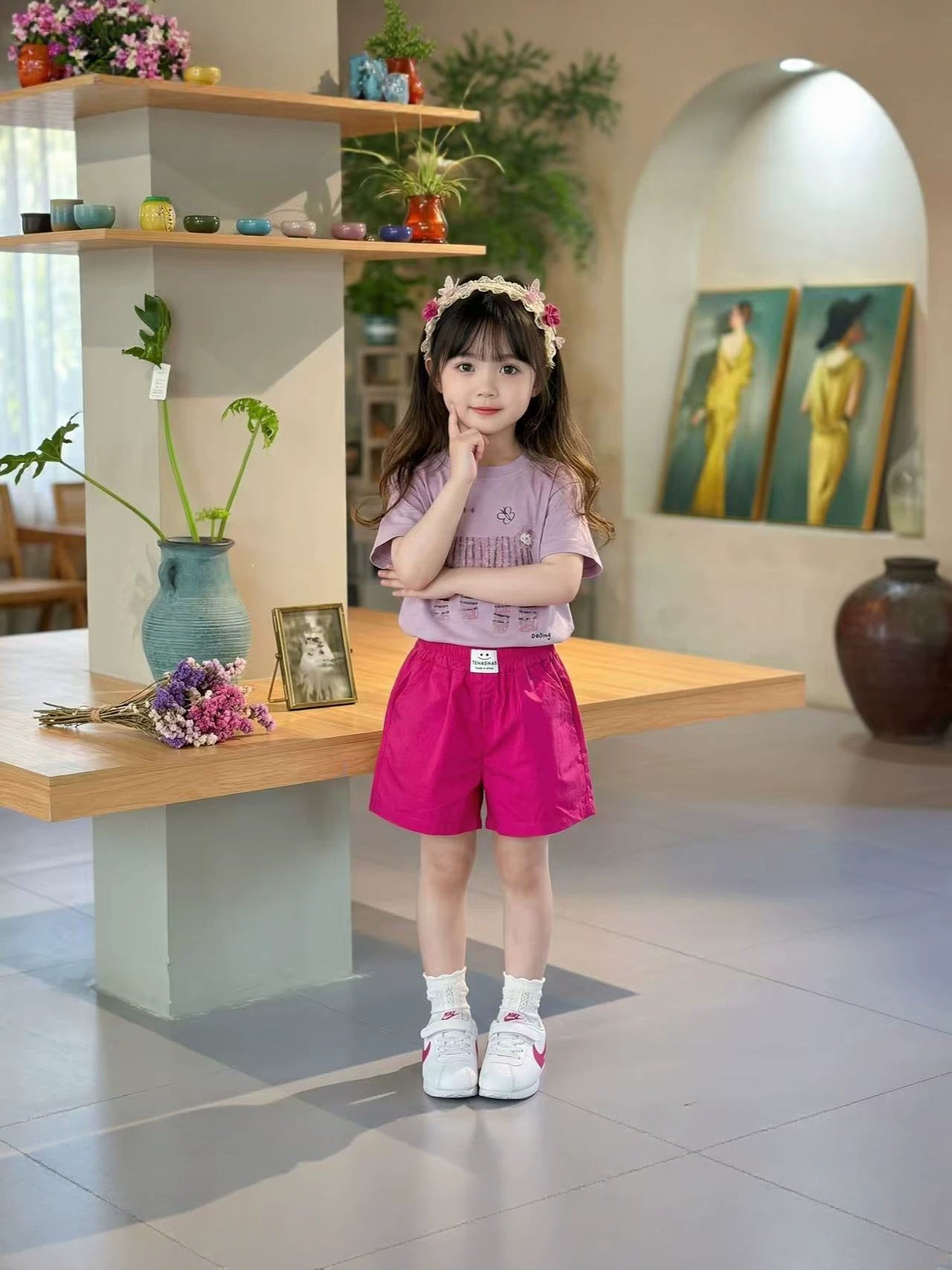 Children's Summer Short-sleeved Casual Western Style Female Cute Printed Thin Children's T-shirt