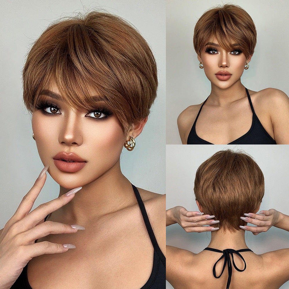 Fashion Female Natural Realistic Age Reducing Wig Short Straight Hair