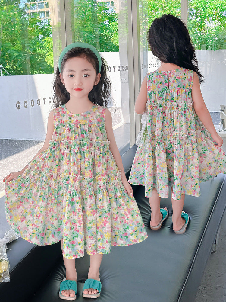 Vest Cool Printing Middle Big Primary Children's Dress