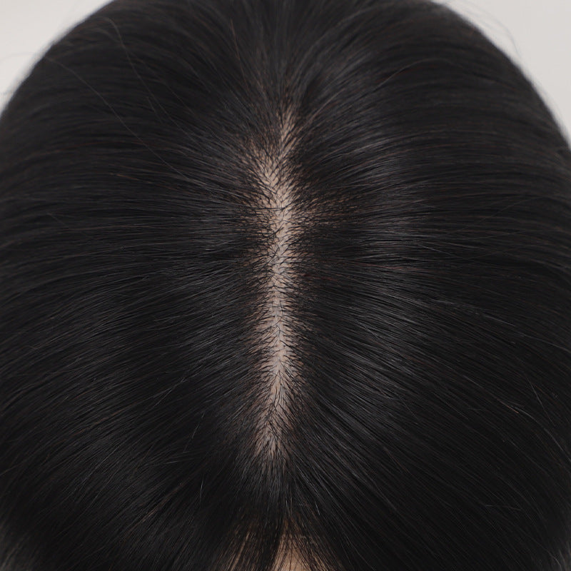 Delivery Machine Tie Hairpiece Natural Fluffy Cover Gray Upgrade Simulation Real Hair Wig