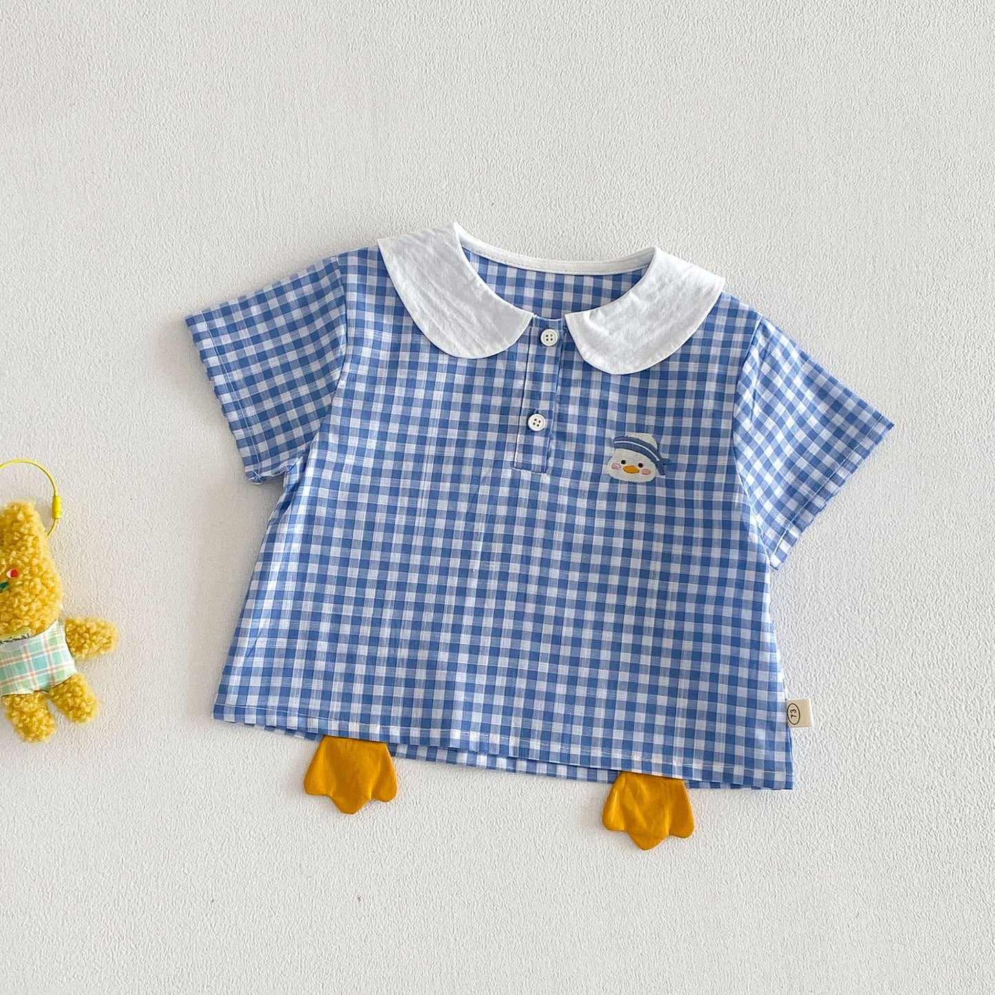 Children's Cartoon Doll Collar Summer Short Sleeve Trendy Embroidery Children's T-shirt