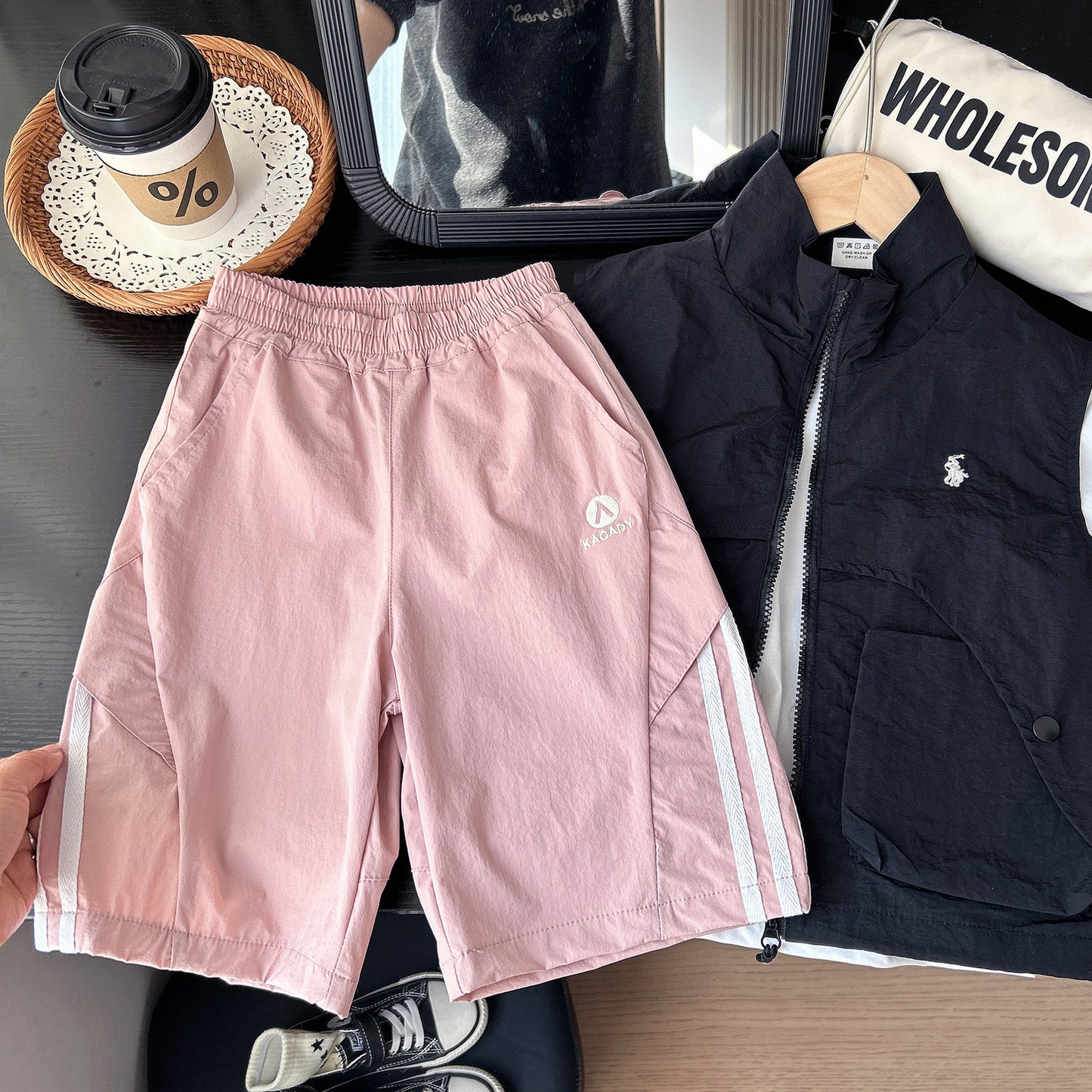 Children's Casual Sports Shorts Breathable Knee Length Middle Children's Pants
