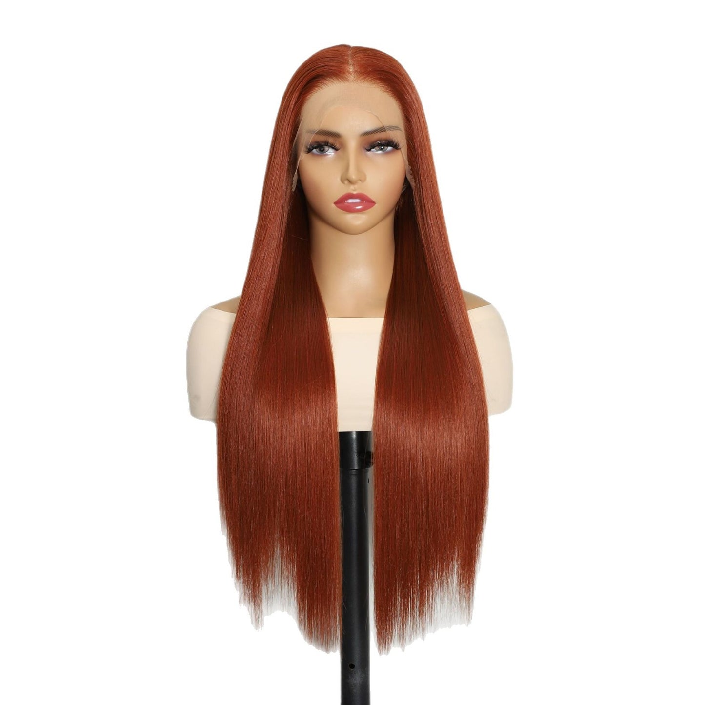 Front Lace Hand-woven Chemical Fiber Hair Hood Hd Long Straight Wig