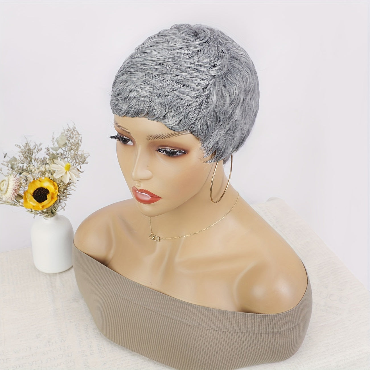 Creative Ultra African Mechanism Chemical Fiber Wig Short Straight Hair