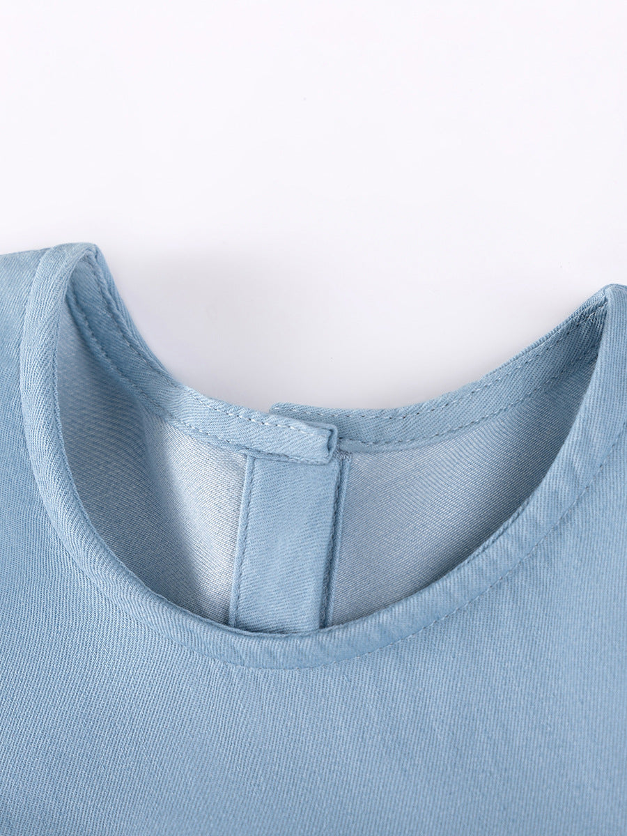 Children's Sleeveless One-piece Summer Denim Skirt Cute Children's Dress