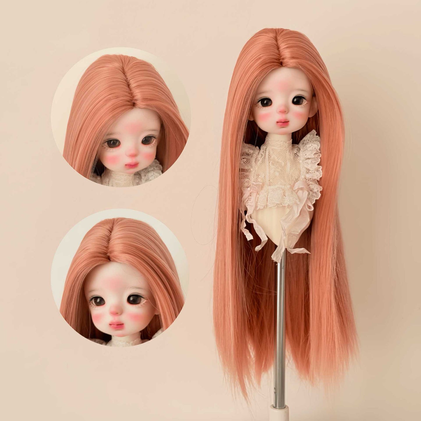 Doll Hair Accessories Blythe Soft Silk Medium Long Straight Dress Cos Wig