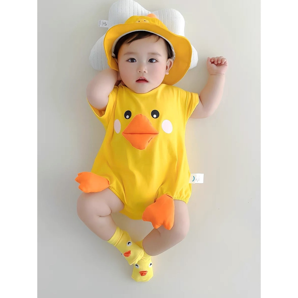 Women's & Men's Small Yellow Duck Clothes Thin Triangle Jumpsuit, Climbing Suit