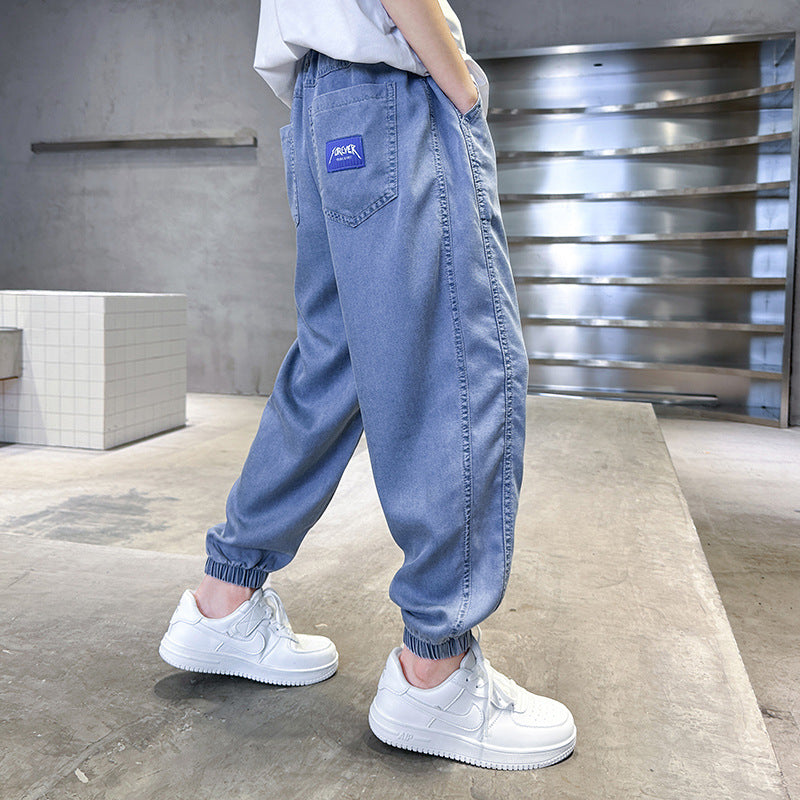 Summer Thin Jeans Ice Silk Anti Mosquito Children's Pants