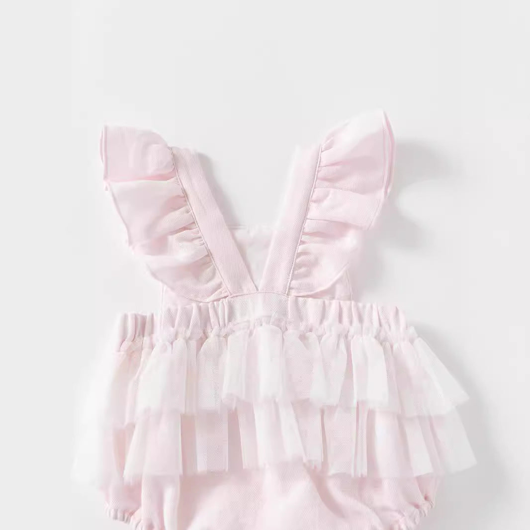 Children's Born Rompers Summer Clothing Backless Female Fashionable Romper Pure Jumpsuit, Climbing Suit