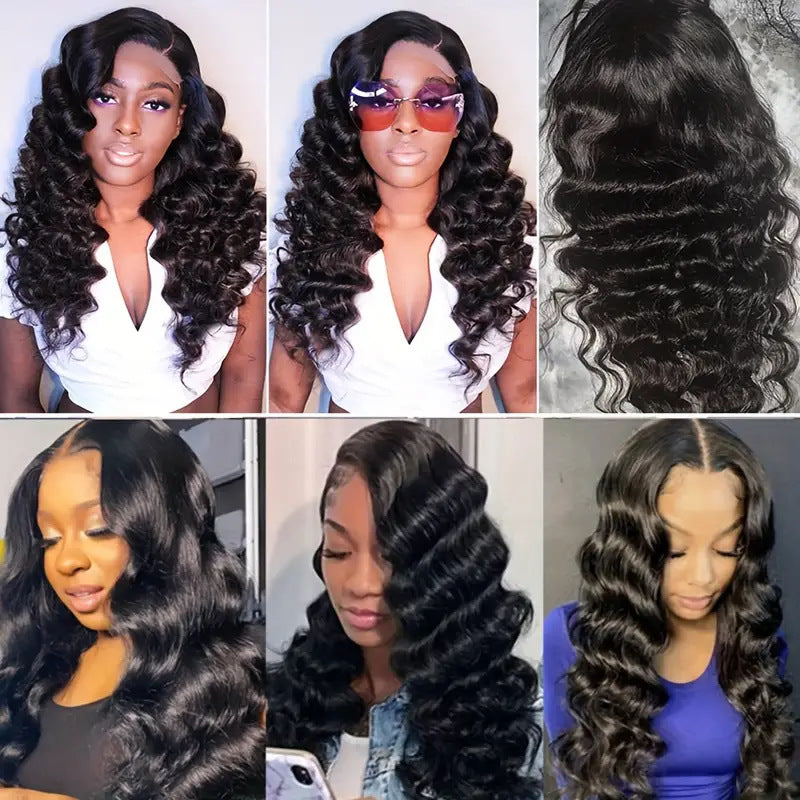 Comfortable Unique Human Hair Front Lace Wig Long Curls