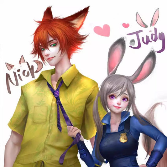 Grandma Gray Rabbit Judy Anime Fake Cos Wig