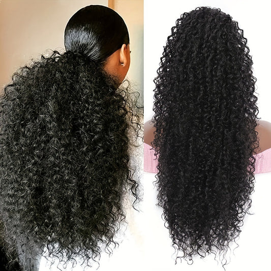African Female Fluffy Curly Gradient Color Drawstring Wig Ponytail