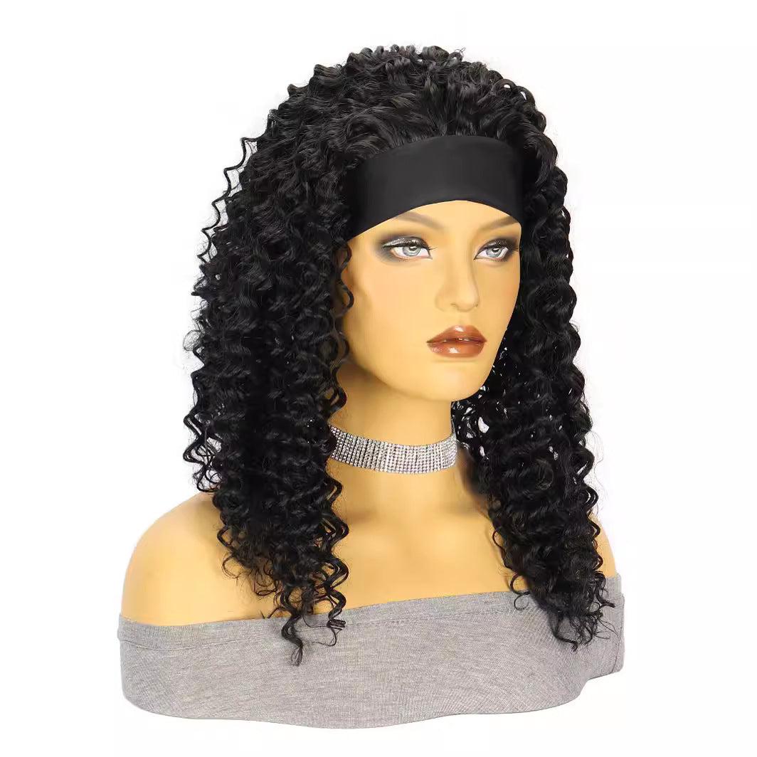 Headband Fashion African Small Fiber Synthetic Wig Short Curly Hair