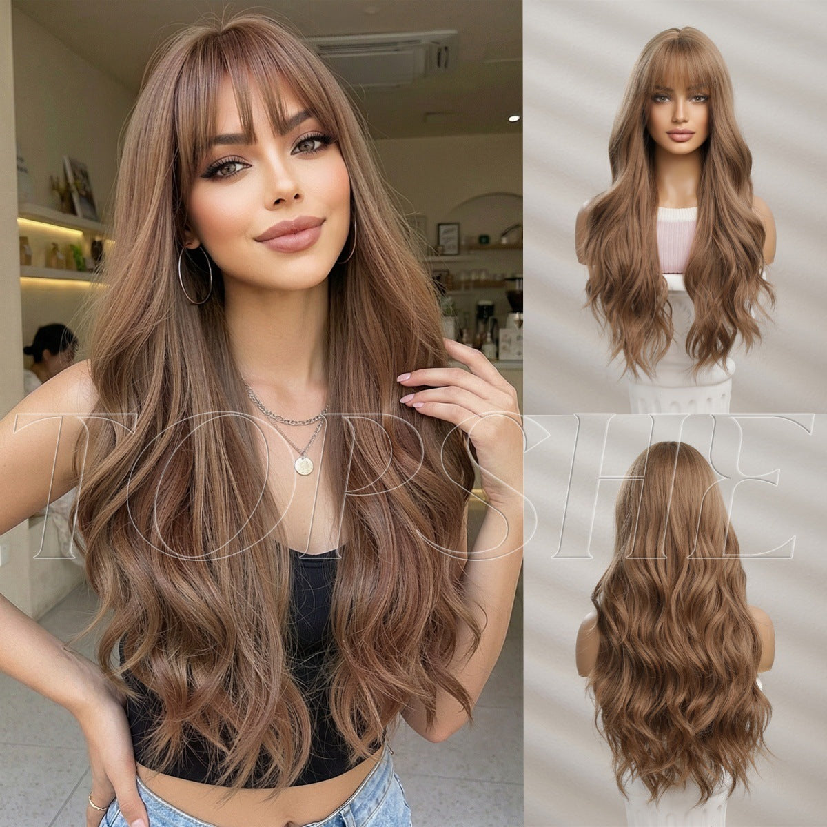 Women's Big Wave Curly Hair Fiber Natural Wig Long Curls