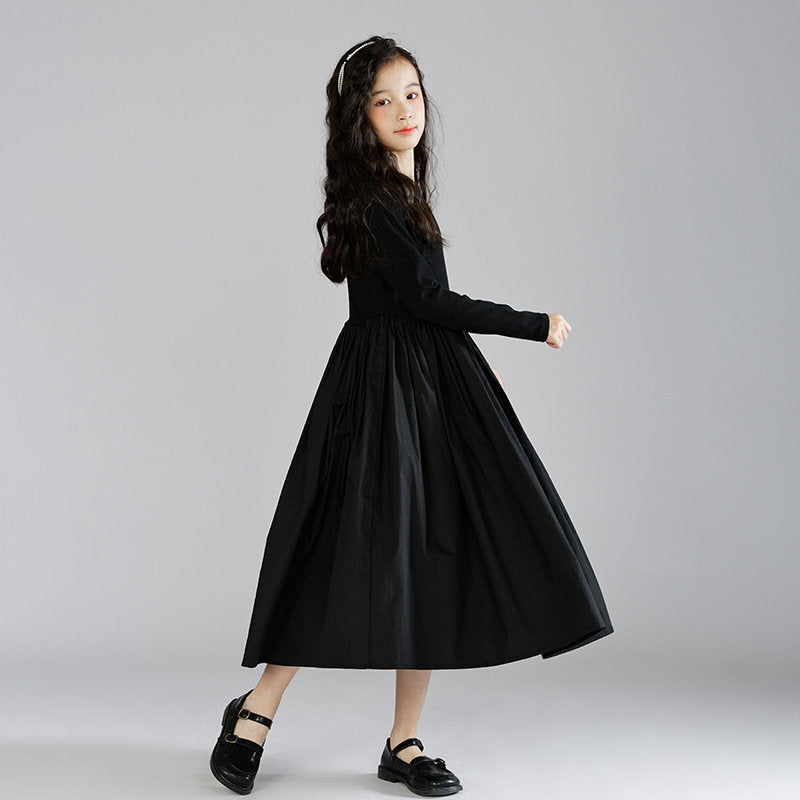 School Long Show Thin Black Bottoming Skirt Children's Dress