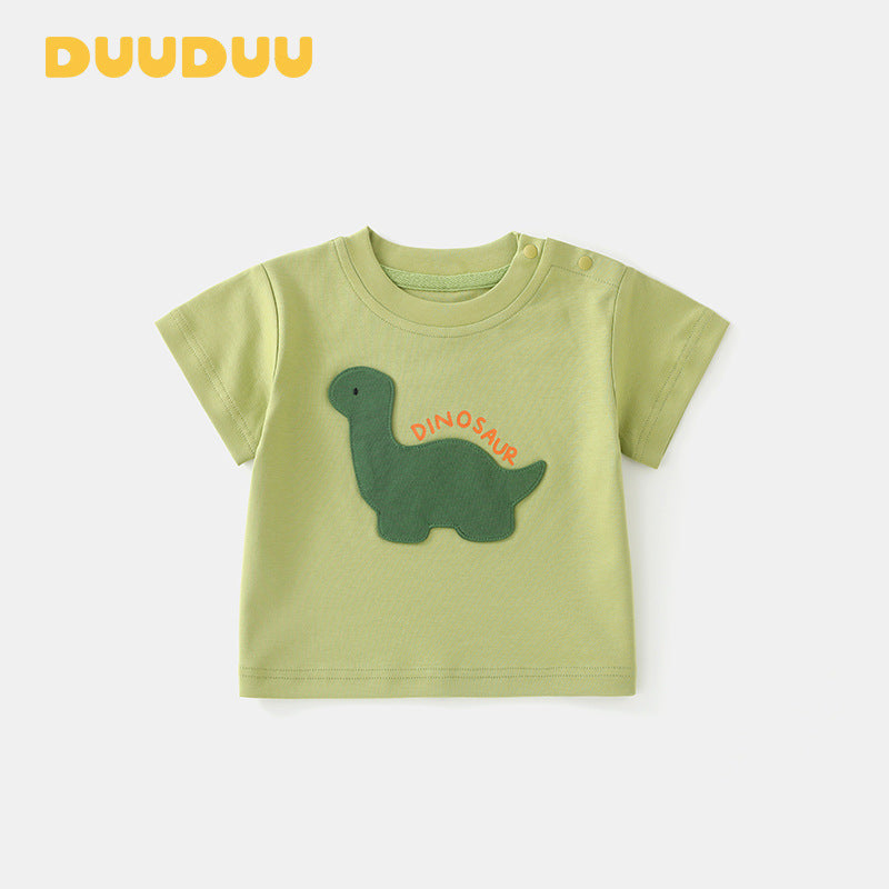 Dinosaur Summer Thin Short Sleeve Top Clothes For Babies Children's T-shirt