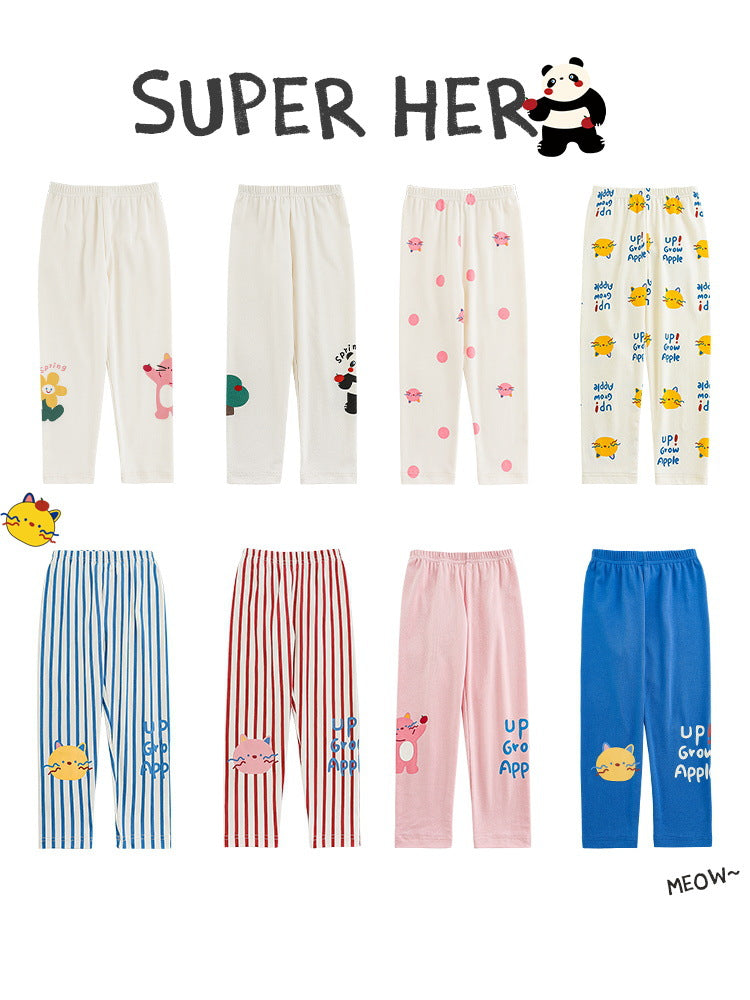 Cartoon Printed Leggings Childlike Cute Casual Children's Pants