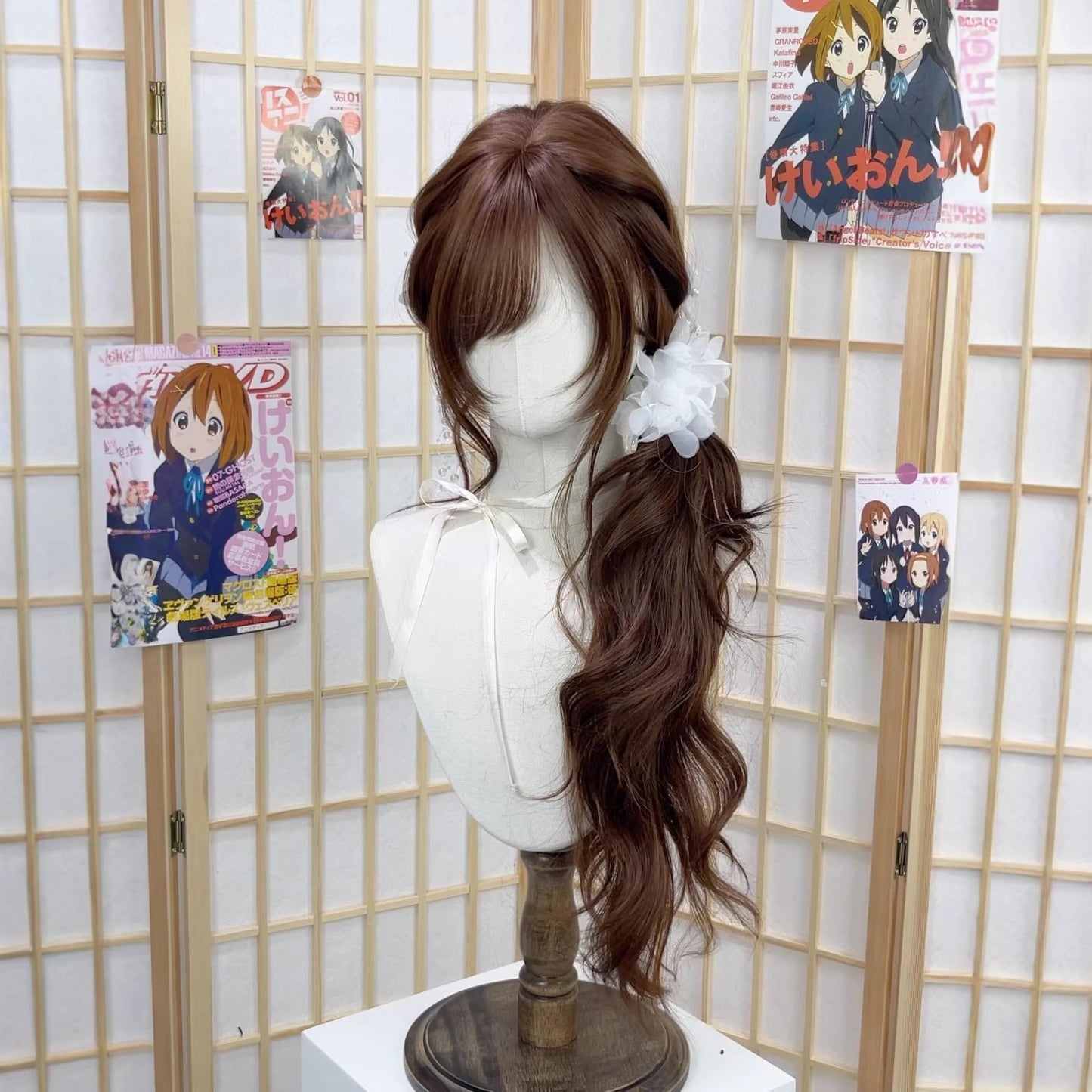 Ancient Early Wind Curly Hair Chocolate Long Straight Wig
