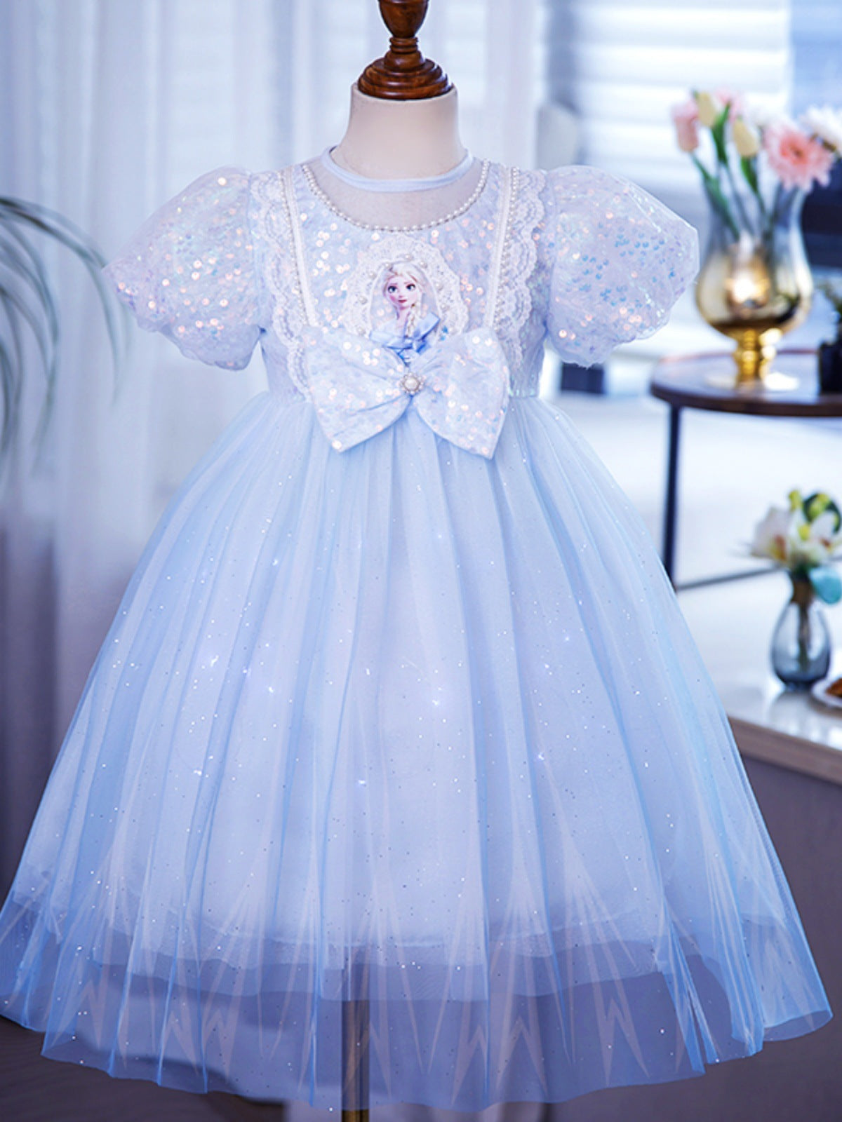 Princess Elsa Luminous Group Summer Clothes Children's Dress