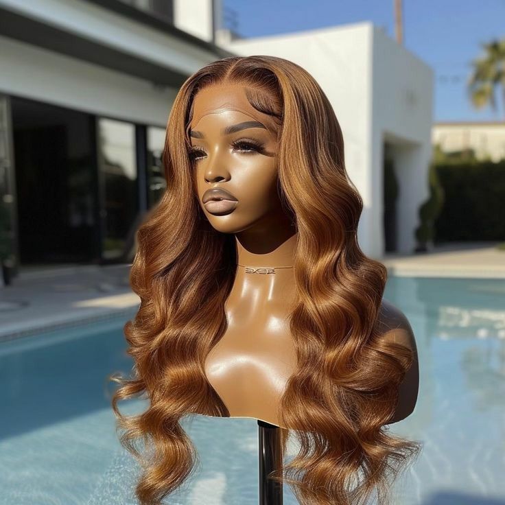 Honey Blonde Loose Wave Lace Front Wig Long Curls
