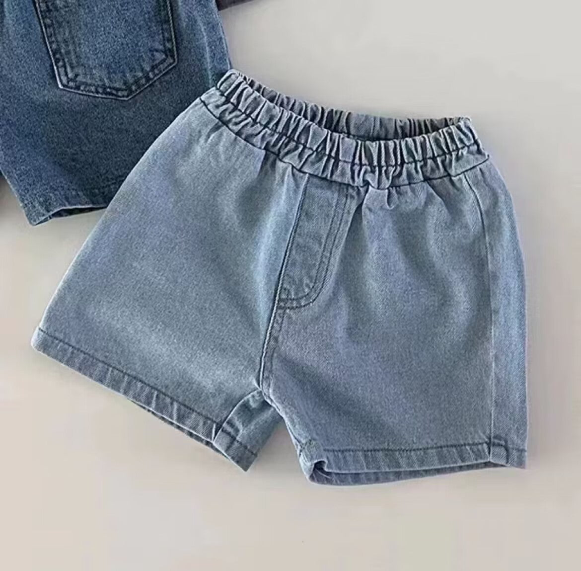 Women's & Men's Casual Denim Shorts Western Solid Color Pocket Children's Pants