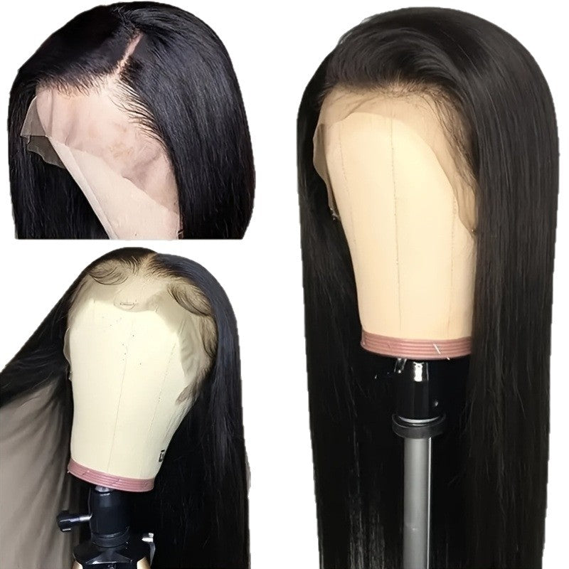 African Front Lace Medium Hair Artificial Long Straight Wig