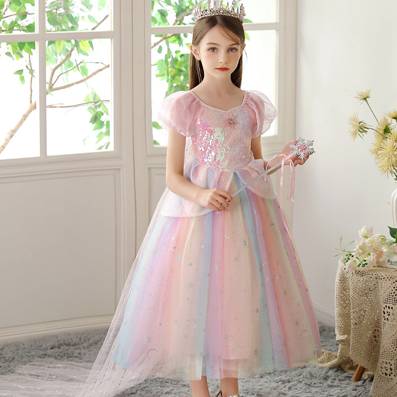 Children's Style Princess Little Super Fairy Fashion Rainbow Skirt Children's Dress