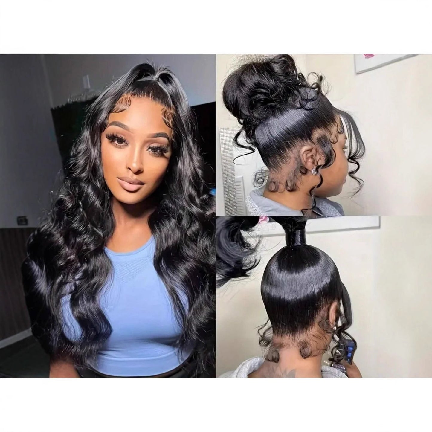 Lace Hair Water Curly Body Wave Long Straight Wig