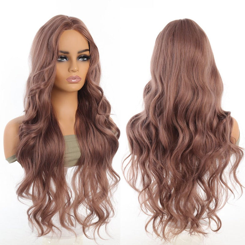 Female Gradient Dyed Water Ripple Curly Hair Fluffy Wig Long Curls