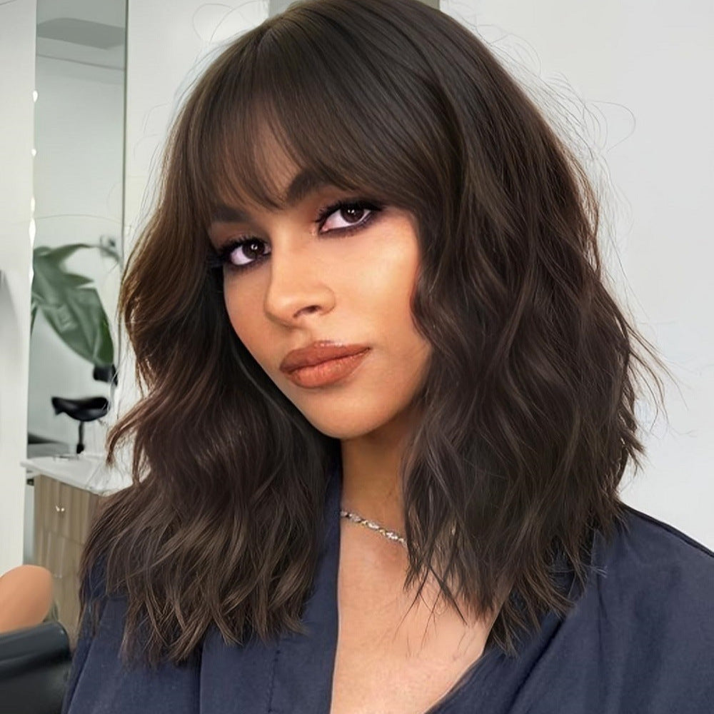 Women's Short Curly Hair Fluffy Waves Roll Wig Long Curls