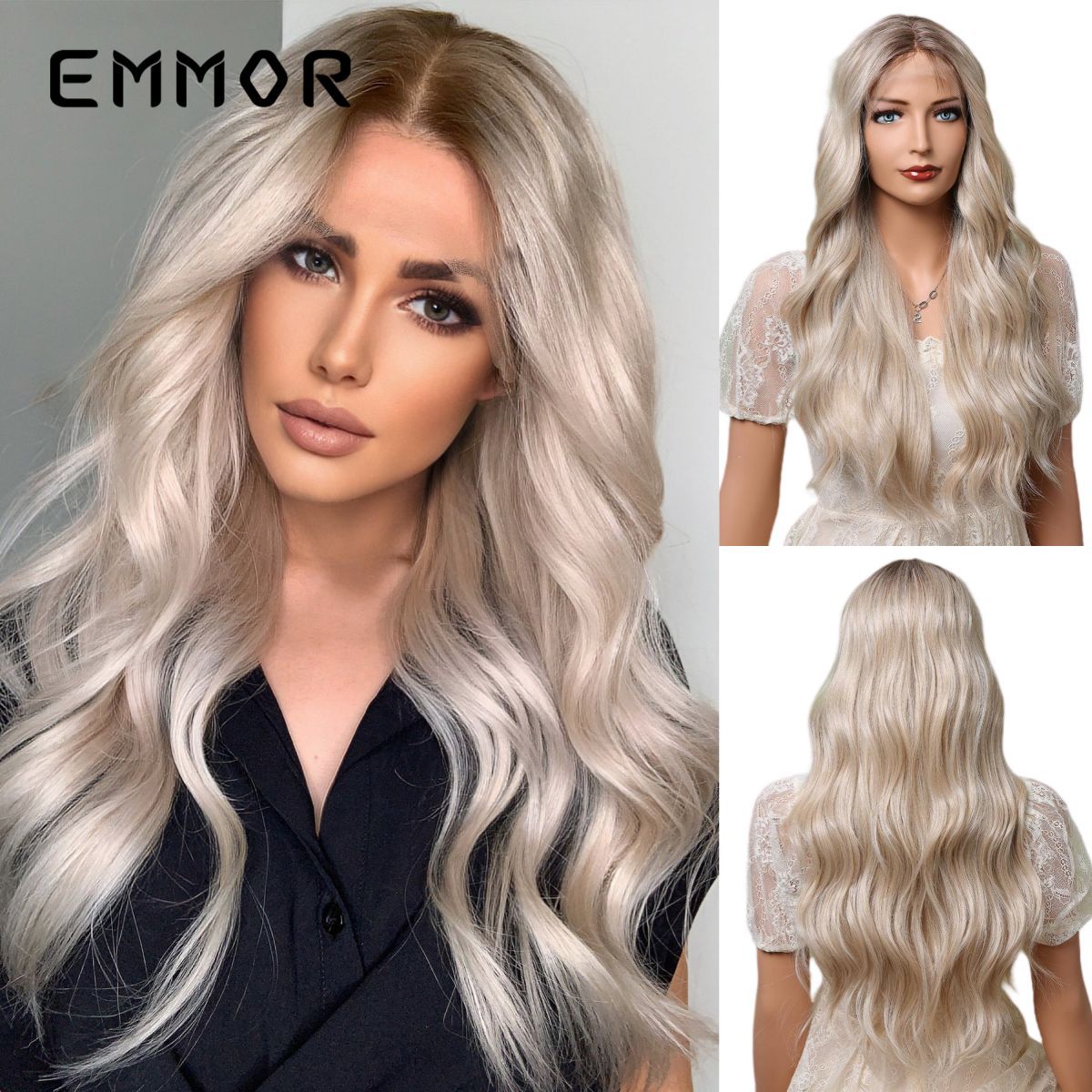 Large Area Lace Medium Wave Curly Wig Long Curls