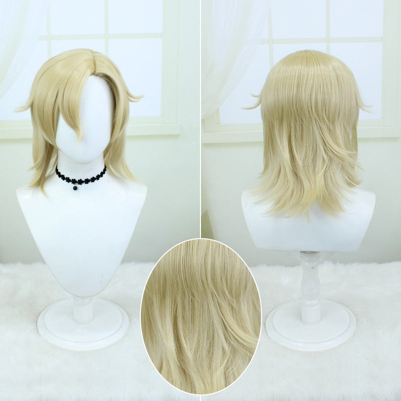 Sandy Gold Simulation Scalp Top Wolf Cos Wig