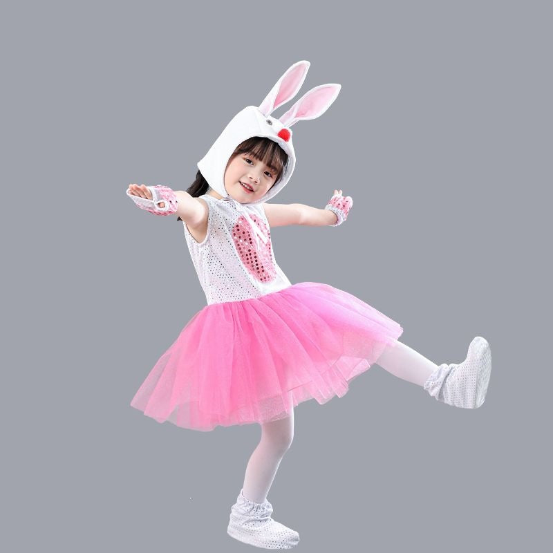 Children's Costume Kindergarten Dancing Dress Veil Little Bunny Animal Performance Wear Children's Suit