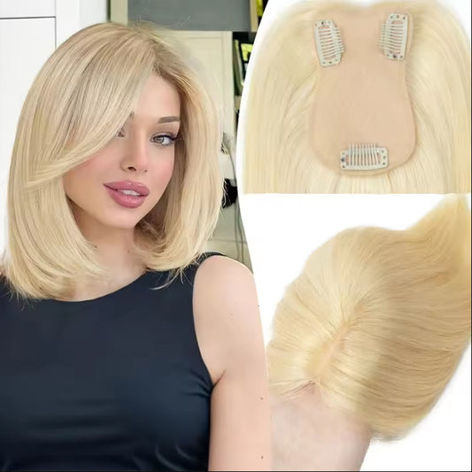 Hair Replacement Cover Gray Pieces Full Real Human Machine Long Straight Wig
